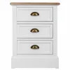 Nightstand Alexandra House Living White Brown 35 x 60 x 45 cm