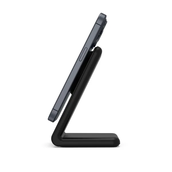 Crong MagSpot Stand - 2-in-1 Wireless Charger with MagSafe for iPhone and AirPods (Black)