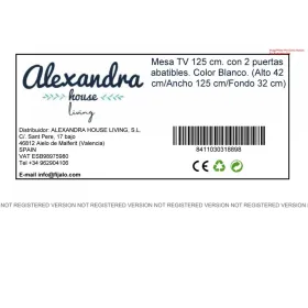 ТВ шкаф Alexandra House Living Белый 125 x 42 x 32 cm