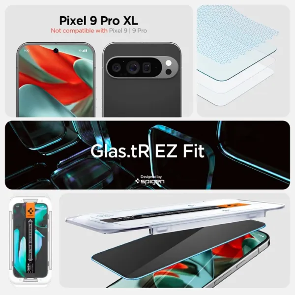 Spigen GLAS.TR EZ FIT Privacy 2-Pack - Tempered Glass with Privacy Filter for Google Pixel 9 Pro XL (2 pcs)