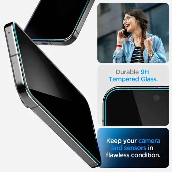 Spigen GLAS.TR EZ FIT Privacy 2-Pack - Tempered Glass with Privacy Filter for Google Pixel 9 Pro XL (2 pcs)
