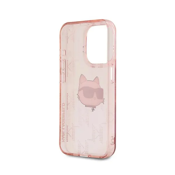 Karl Lagerfeld IML Choupette Head & Monogram - iPhone 15 Pro Max Case (pink)