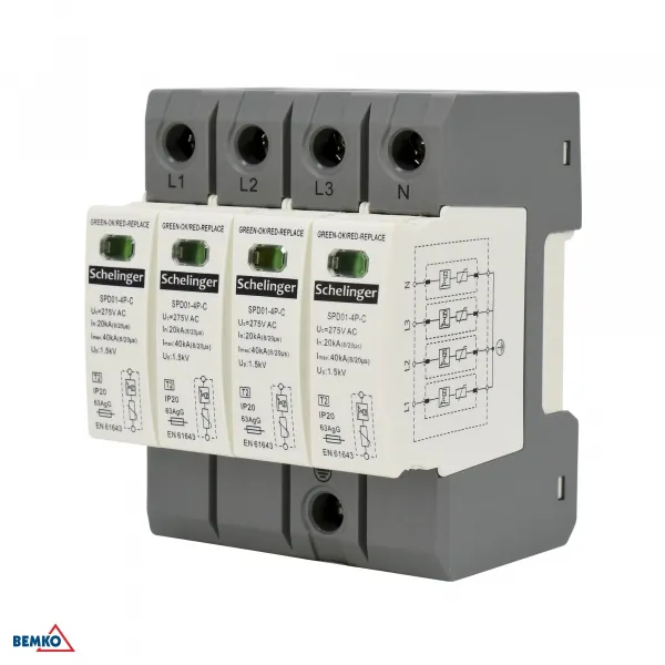 SURGE PROTECTOR 4P 20kA(8/20) CLASS T2 (C) SCHELINGER