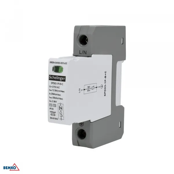 SURGE PROTECTOR 1P 12,5kA(10/350) CLASS T1+T2 (B+C) SCHELINGER