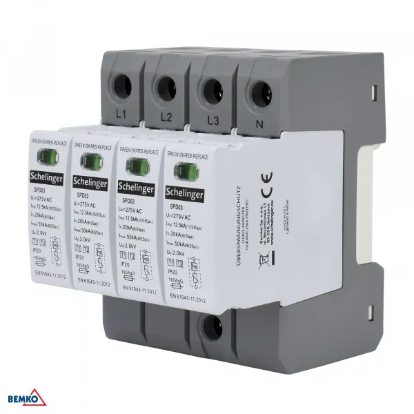 SURGE PROTECTOR 4P 12,5kA(10/350) CLASS T1+T2 (B+C) SCHELINGER