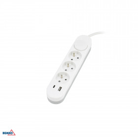 EXTENSION CORD NB 3X 2P+E+OFF 1.5MM X 2.0M + 2x USB(C+A)