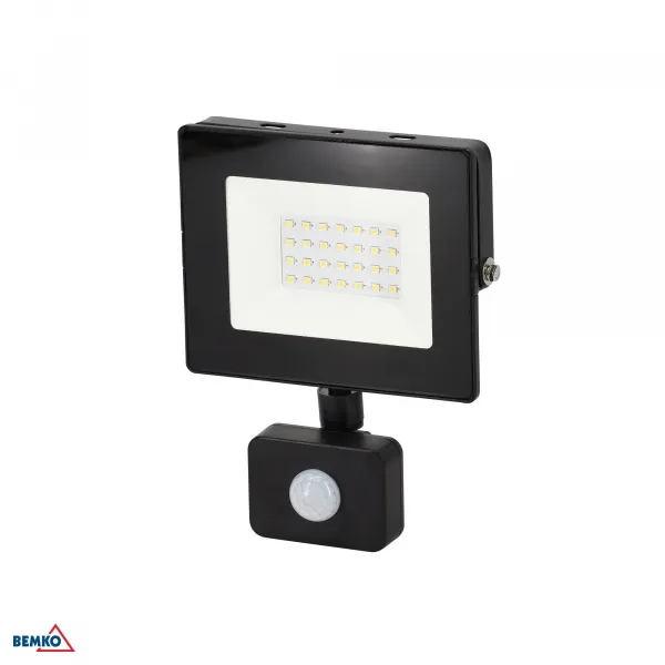 LED FLOODLIGHT SMD KASTEL 20W 6000K 1650LM IP65 BLACK SENSOR PIR
