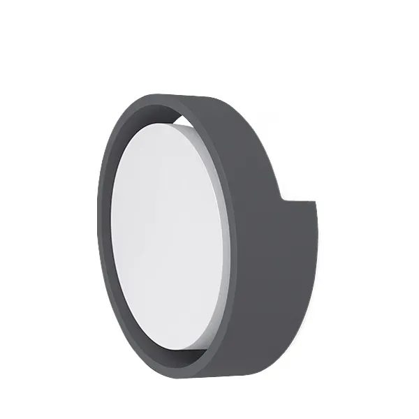 BRY-WALLS-D-RND-GRY-12W-3000K-IP65-WALL LIGHT