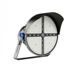 LED REFLECTOR FOR STADIUMS WITH VISOR 600W 10,8000LM 5000K 20° IP66 CRI70 180-305V 10KV IK08 PF 0.95 SDCM 6 Flicker free