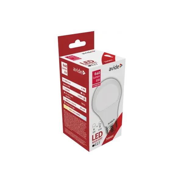 LED Globe Standard A60 8W E27 WW