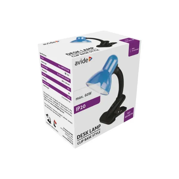 Basic Desk Lamp Clip Blue Max 60W
