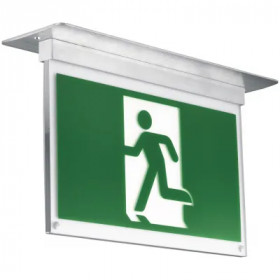 Exit Light ALU recessed with horizontal sign IP20