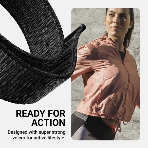 Crong Nylon - Sport Band for Apple Watch 44/45/46/49 mm (Night Grey)
