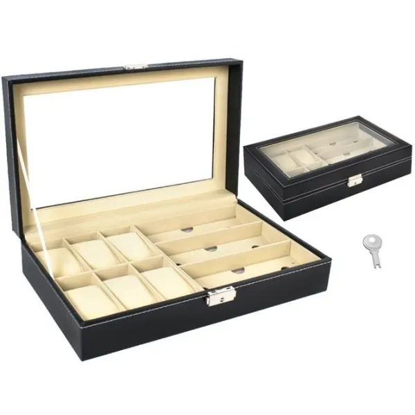 Watch and glasses organizer black
