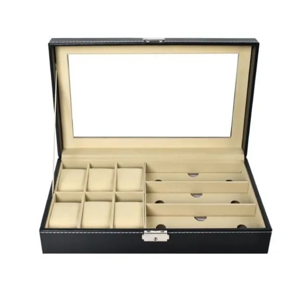 Watch and glasses organizer black