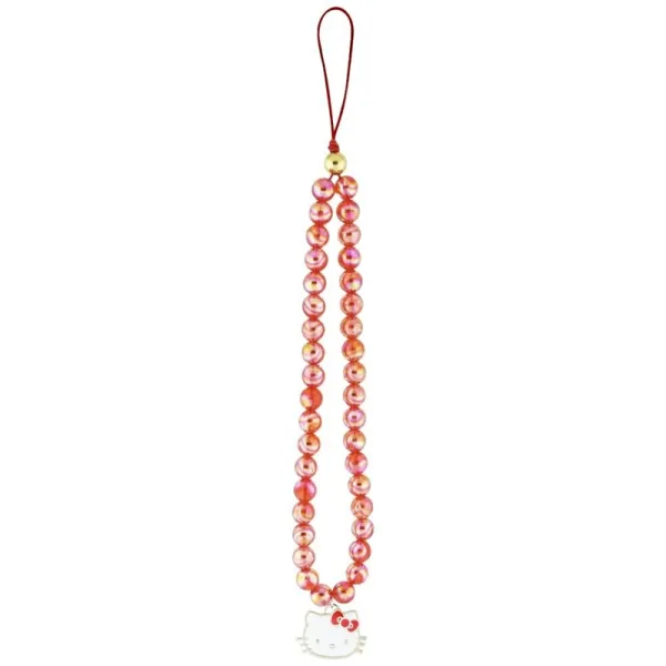 Hello Kitty Pearls Kitty Head - Phone Charm (Red)
