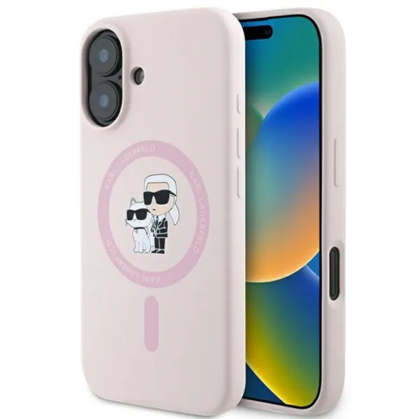 Karl Lagerfeld Silicone Karl & Choupette Ring MagSafe - Case iPhone 16 (pink)
