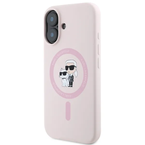 Karl Lagerfeld Silicone Karl & Choupette Ring MagSafe - Case iPhone 16 (pink)