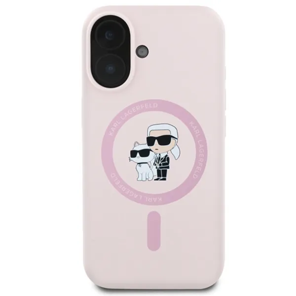 Karl Lagerfeld Silicone Karl & Choupette Ring MagSafe - Case iPhone 16 (pink)