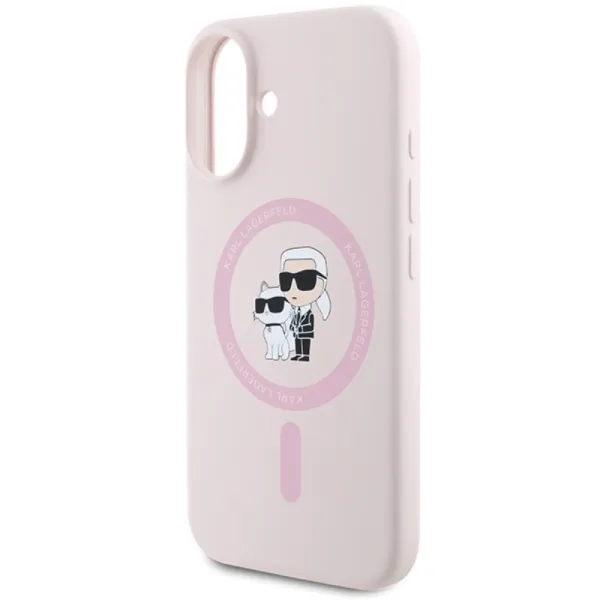 Karl Lagerfeld Silicone Karl & Choupette Ring MagSafe - Case iPhone 16 (pink)