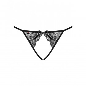 Knickers Obsessive Miamor crotchless panties L/XL Black Lace