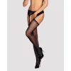 Stockings with Garter Obsessive E30854 Black S/M/L