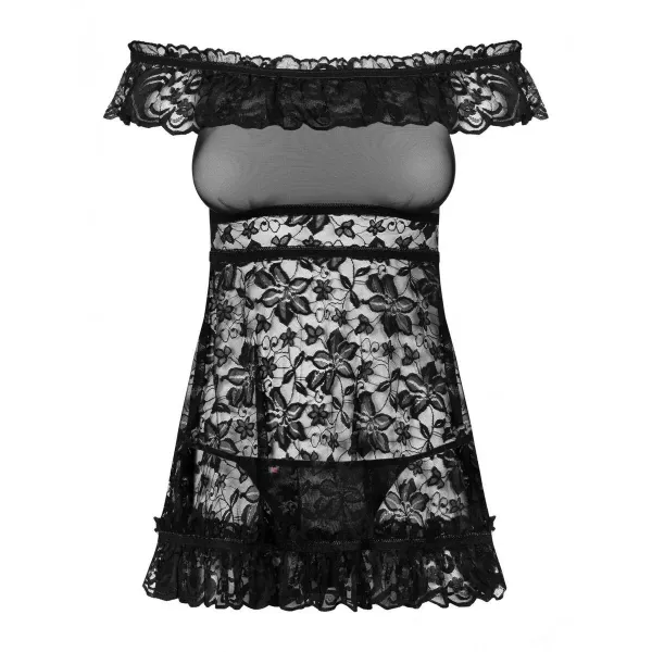 Babydoll Obsessive Flores Black S/M