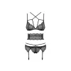 Lace Underwear Set Obsessive Frivolla Black S/M