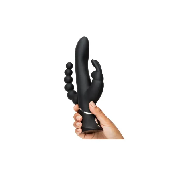 Triple Curve Rabbit Vibrator Happy Rabbit 01253 Black