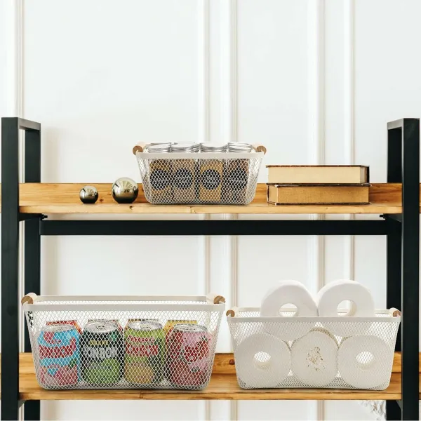 Multi-purpose basket Confortime Metal 33,2 x 22,6 x 13,5 cm (10 Units)