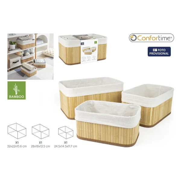 Korisetti Confortime Ruskea Beige Bambu 3 Kappaletta (8 osaa)