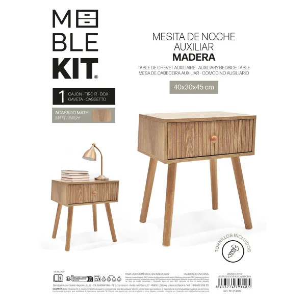 Nightstand MobleKit Brown 40 x 30 x 45 cm (2 Units)