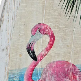Sienų dekoracija DKD Home Decor Medžio Rožinis flamingas Tropinis