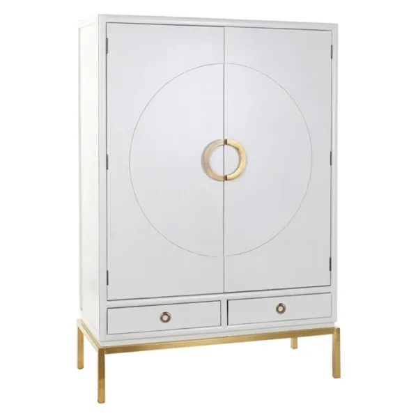 Spintelė DKD Home Decor Balta Auksinis Metalinis Tuopos 120 x 50 x 175 cm