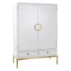 Spintelė DKD Home Decor Balta Auksinis Metalinis Tuopos 120 x 50 x 175 cm