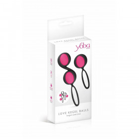 Weighted Kegel Training Kit Yoba Silicone Black Pink 2 Pieces