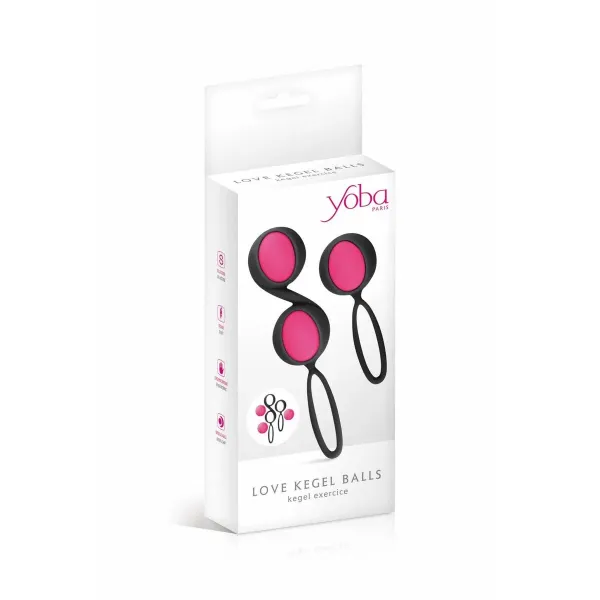 Weighted Kegel Training Kit Yoba Silicone Black Pink 2 Pieces
