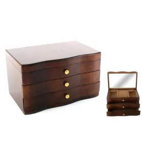 Lādīte DKD Home Decor Brūns Alumīnijs spogulis Koks MDF 27 x 18 x 16 cm