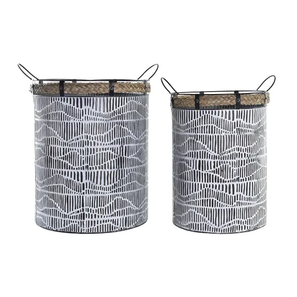Grozs DKD Home Decor Balts Brūns Melns Virve Dzelzs 4 Kg (2 Daudzums)