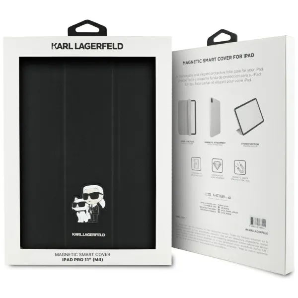 Karl Lagerfeld Book Cover Saffiano Magnetic Karl & Choupette - Case iPad Pro 11" M4 (2024) (black)
