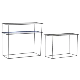 Baldų komplektas DKD Home Decor Mėlyna Juoda 70 x 27 x 45 cm 40 x 27 x 45 cm 80 x 27 x 65 cm 80 x 27,5 x 65 cm