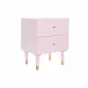 Nightstand DKD Home Decor 52 x 42 x 65 cm Metal Light Pink Mango wood