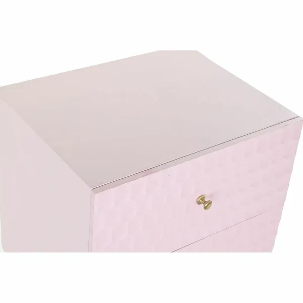 Spintelė DKD Home Decor 52 x 42 x 65 cm Metalinis Šviesiai rožinis Mango mediena