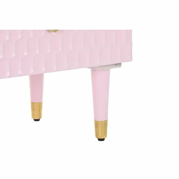Spintelė DKD Home Decor 52 x 42 x 65 cm Metalinis Šviesiai rožinis Mango mediena