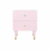 Nightstand DKD Home Decor 52 x 42 x 65 cm Metal Light Pink Mango wood