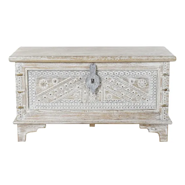 Krūtis DKD Home Decor 88 x 40 x 45 cm Balts Misiņš Mango koks
