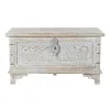 Kirstu DKD Home Decor 88 x 40 x 45 cm Valkoinen Messinki Mangopuu