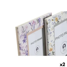 Photo frame DKD Home Decor White Grey Lilac Light Pink Aluminium (2 Units)