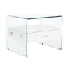 Nightstand DKD Home Decor White Transparent Crystal MDF Wood 50 x 40 x 45,5 cm