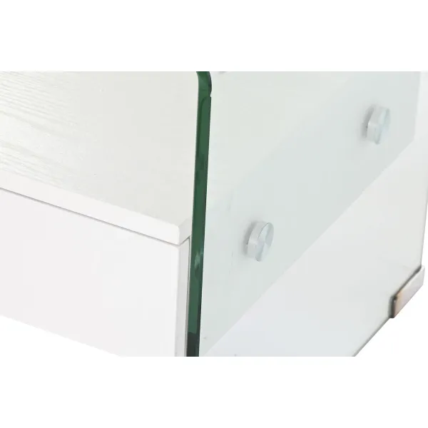 Spintelė DKD Home Decor Balta Skaidrus Stiklas Medžio MDF 50 x 40 x 45,5 cm